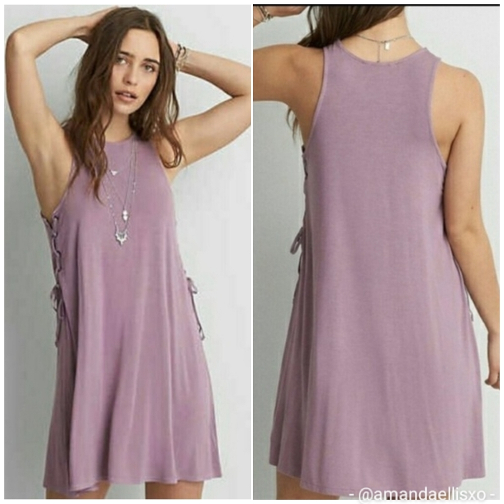 American Eagle Soft & Sexy Lace Up Swing Dress